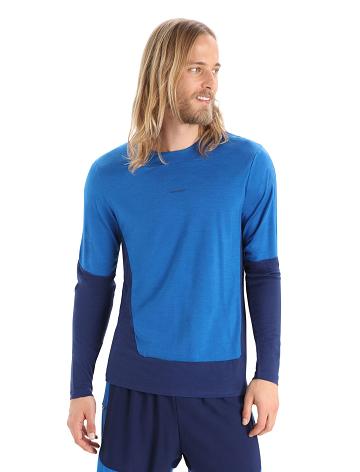 Pánské Long Sleeve Icebreaker ZoneKnit™ Merino T-Shirt Královská Modrá Tmavě Blankyt | CZ 1715JPQJ